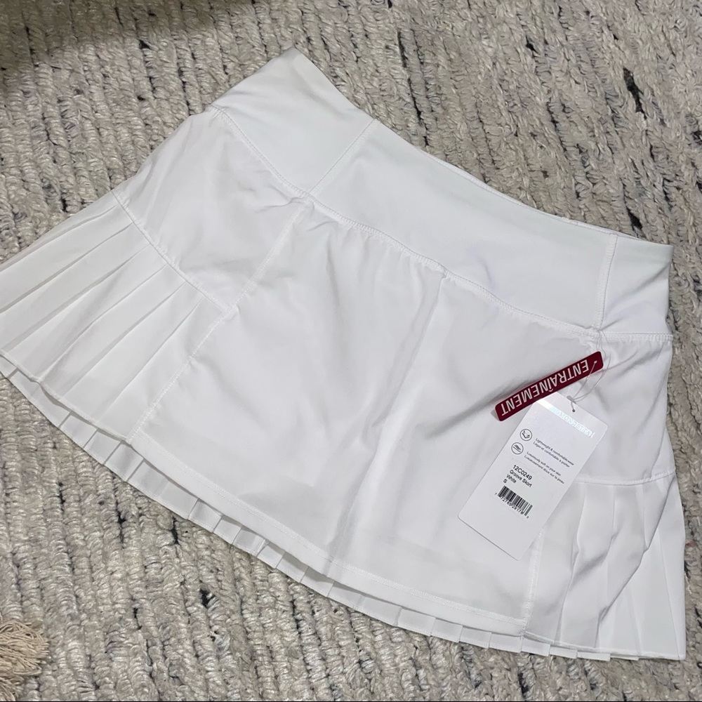 White tennis golf mini pleated skirt